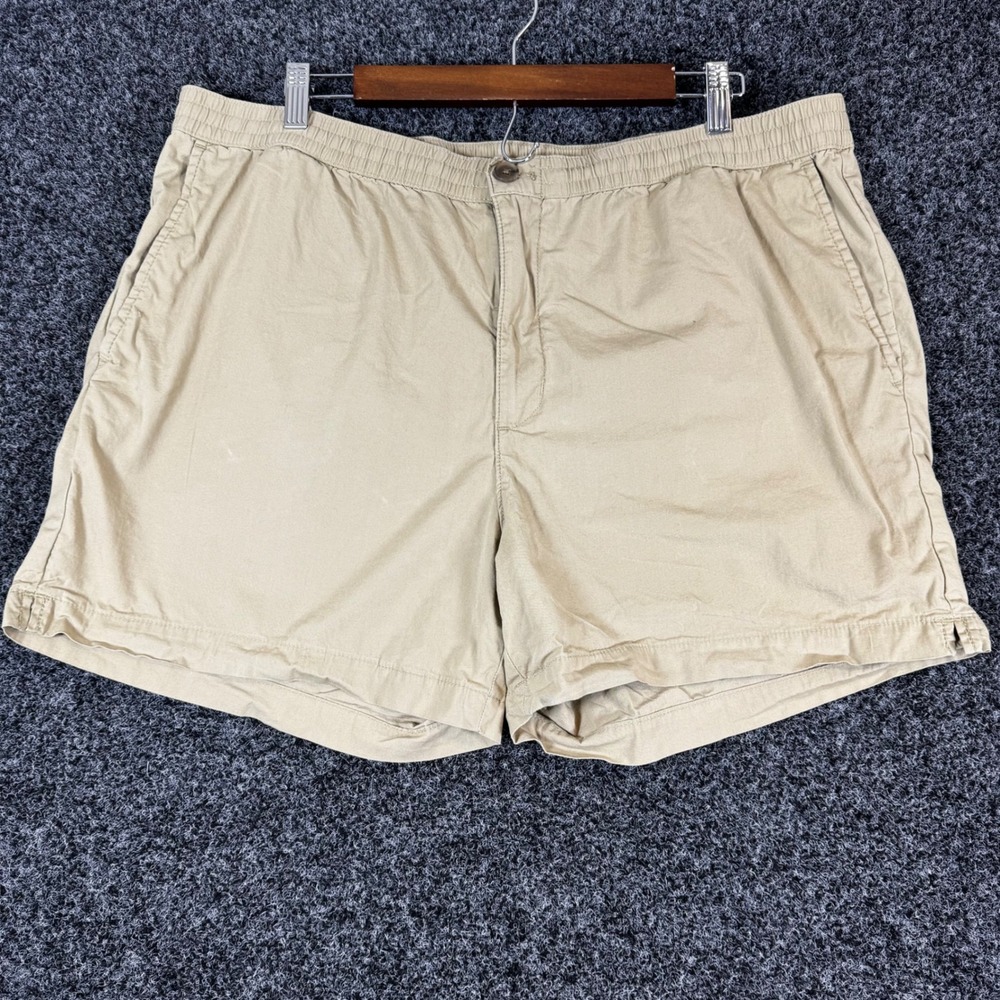 Banana Republic Summerweight Chino Shorts Mens 38 Khaki Tan Elastic Waist